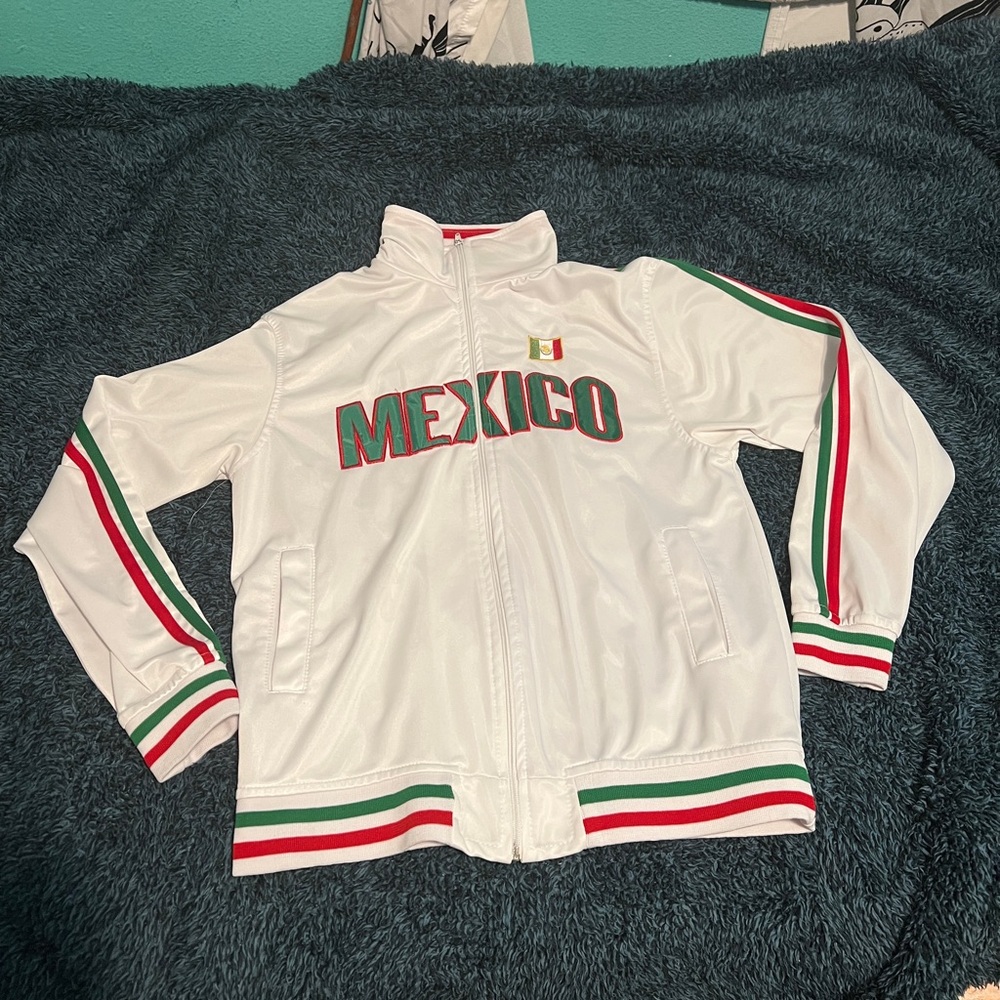White Mexico Track Jacket Zip Up Medium